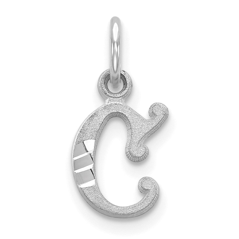 14KW Diamond-cut Letter C Initial Charm