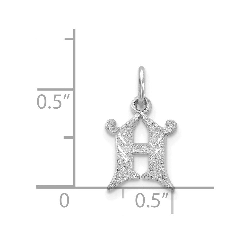 14KW Diamond-cut Letter H Initial Charm