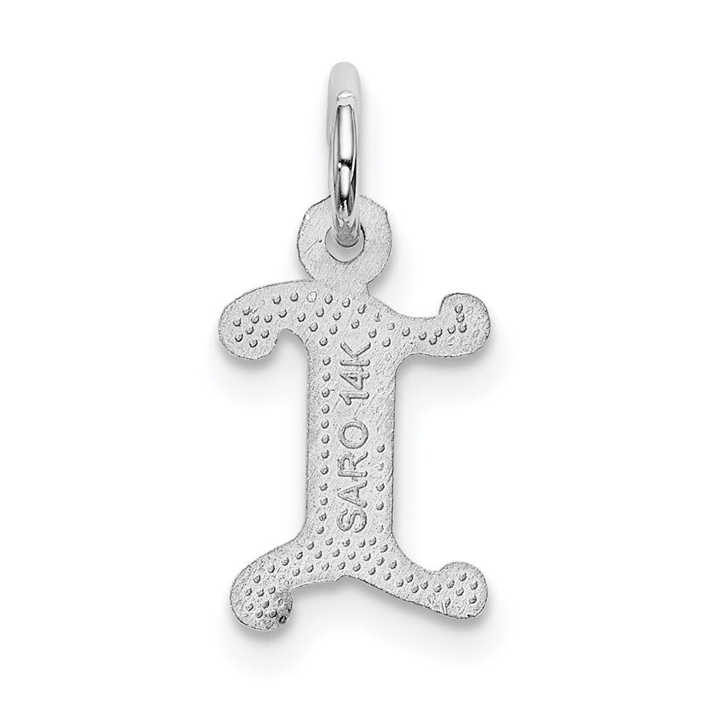 14KW Diamond-cut Letter I Initial Charm