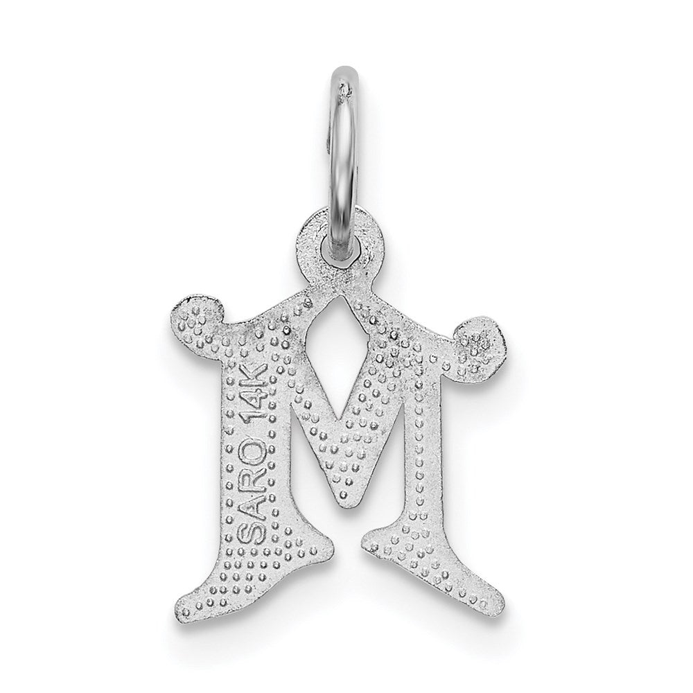 14KW Diamond-cut Letter M Initial Charm