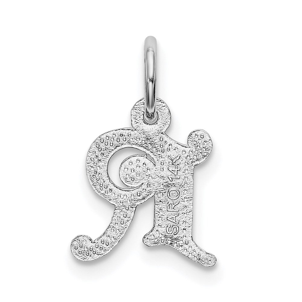 14KW Diamond-cut Letter R Initial Charm