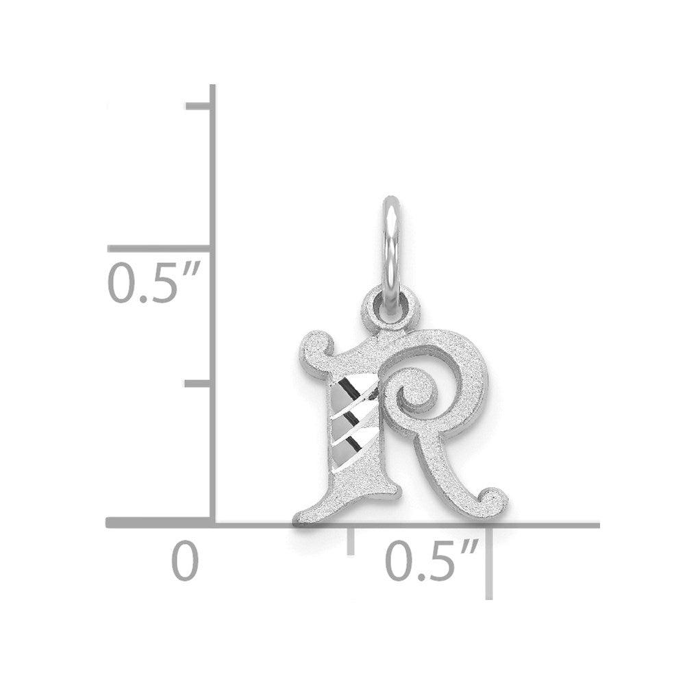 14KW Diamond-cut Letter R Initial Charm