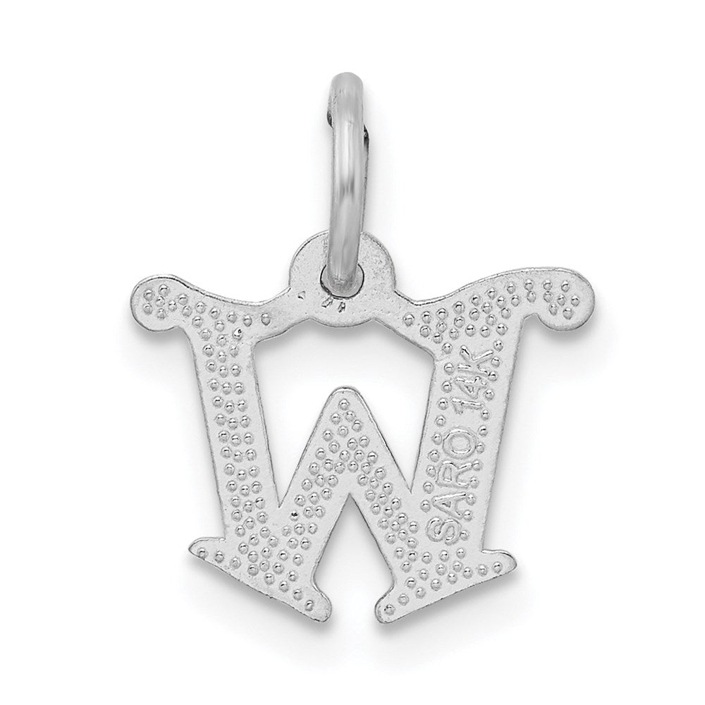 14KW Diamond-cut Letter W Initial Charm