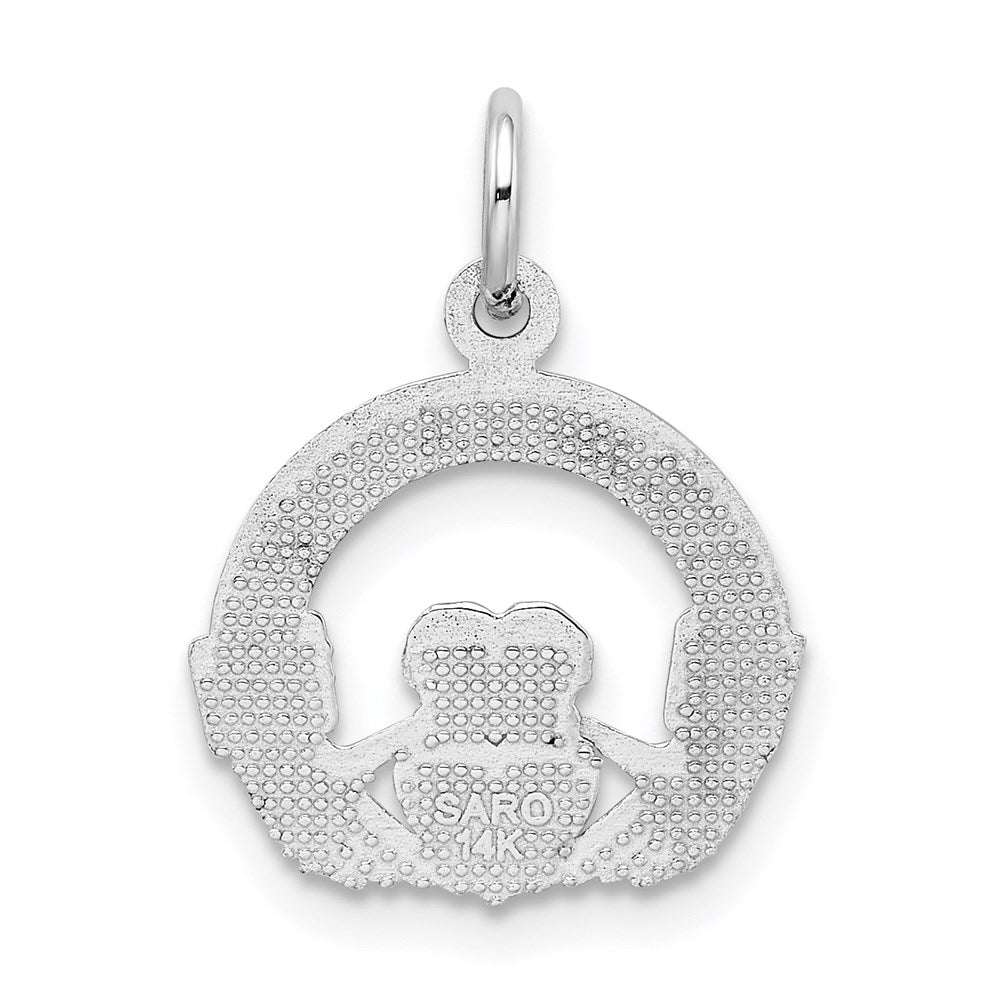 14k White Gold Claddagh Charm