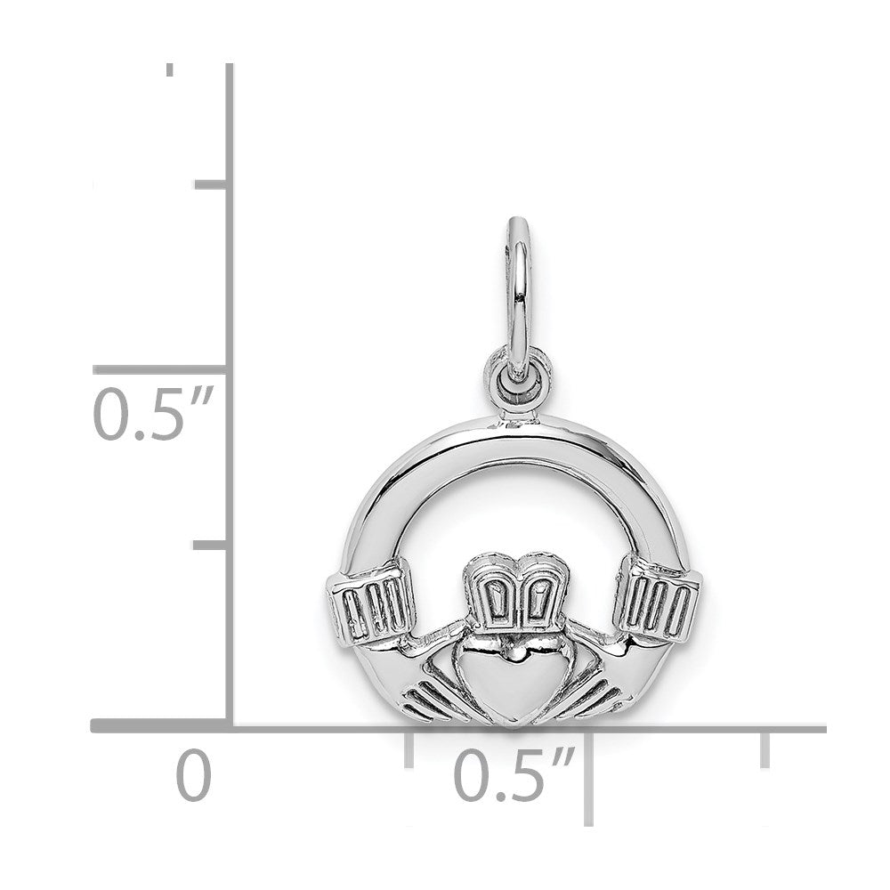 14k White Gold Claddagh Charm