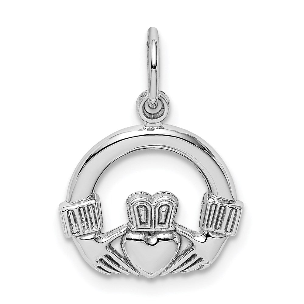 14k White Gold Claddagh Charm