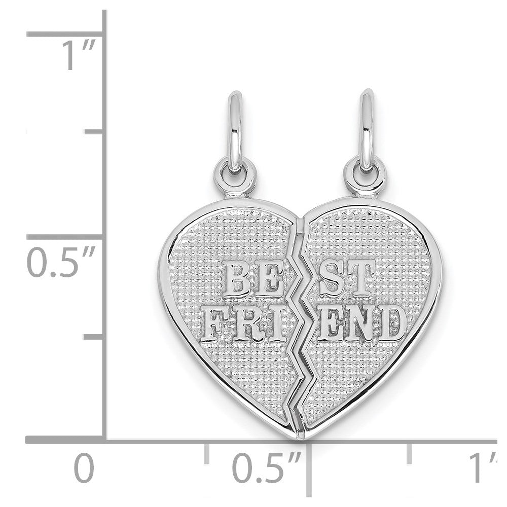 14k White Gold BEST FRIEND Break-apart Charm