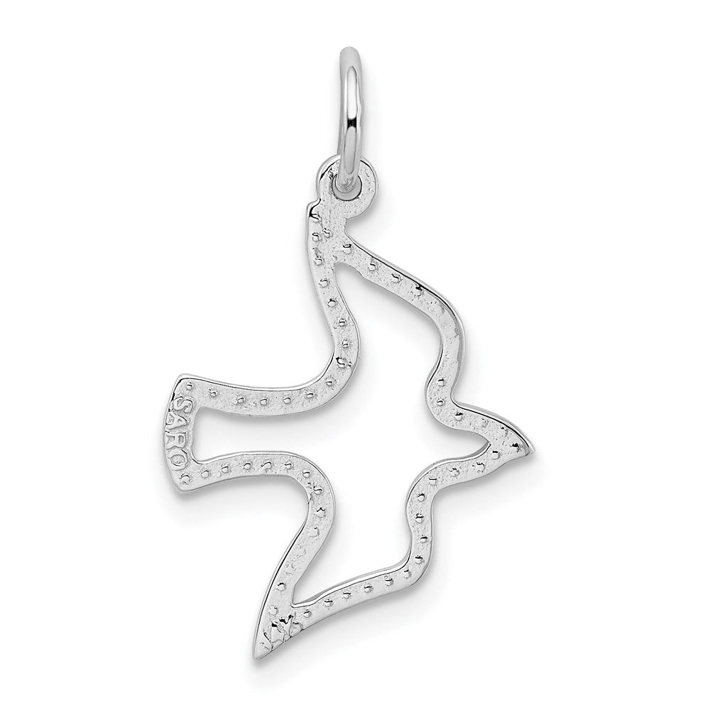 14k White Gold Dove Charm