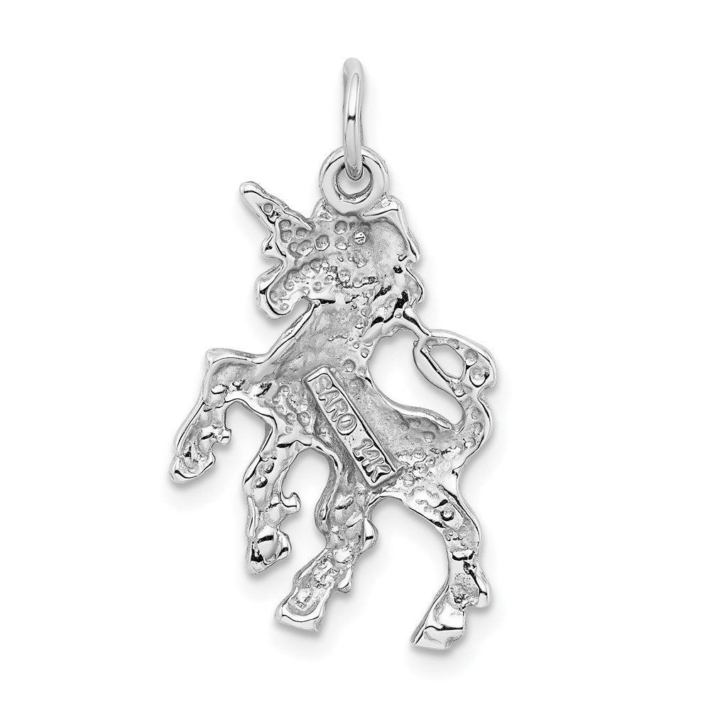 14k White Gold Unicorn Charm