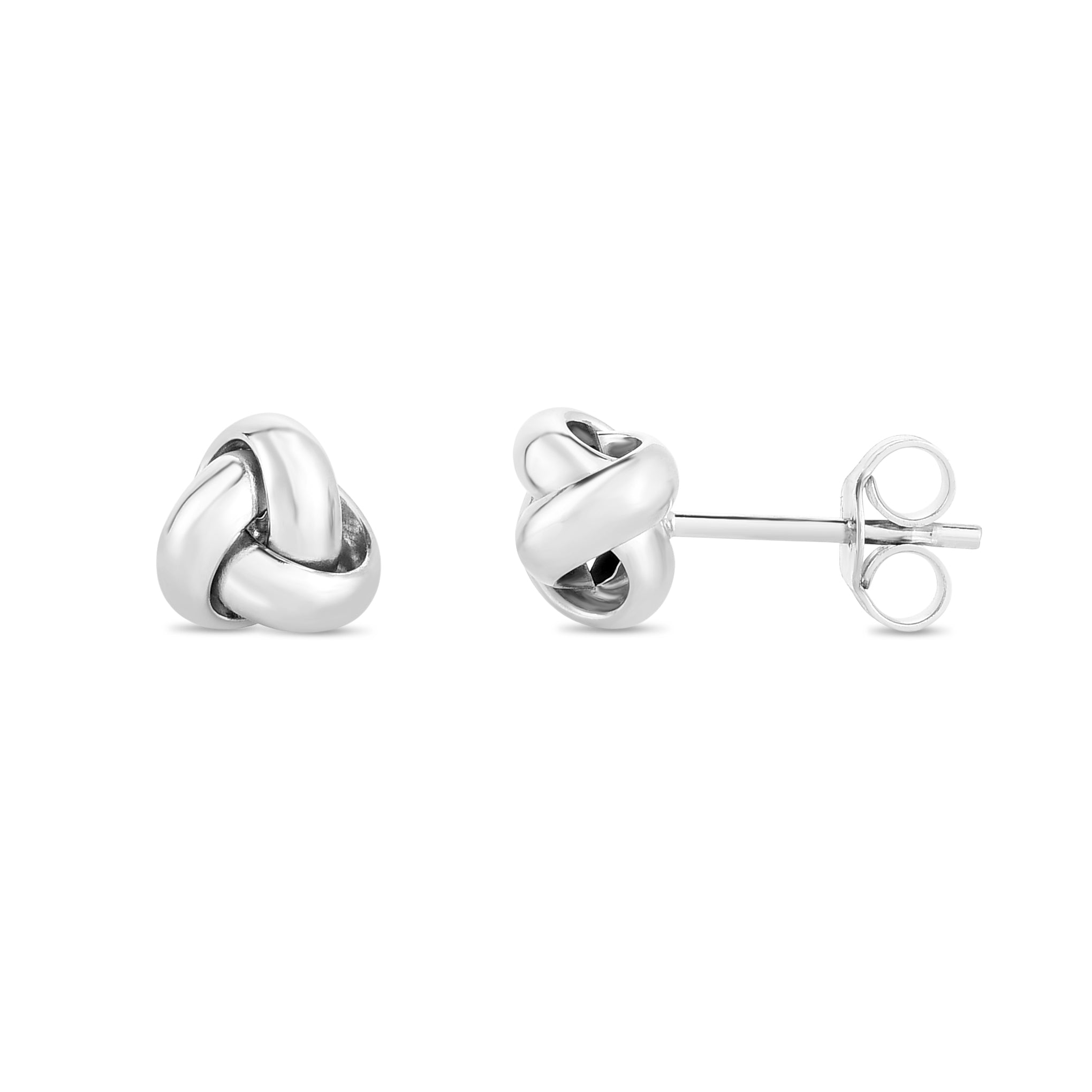 14K White Gold Mini Polished Love Knot Stud Earring