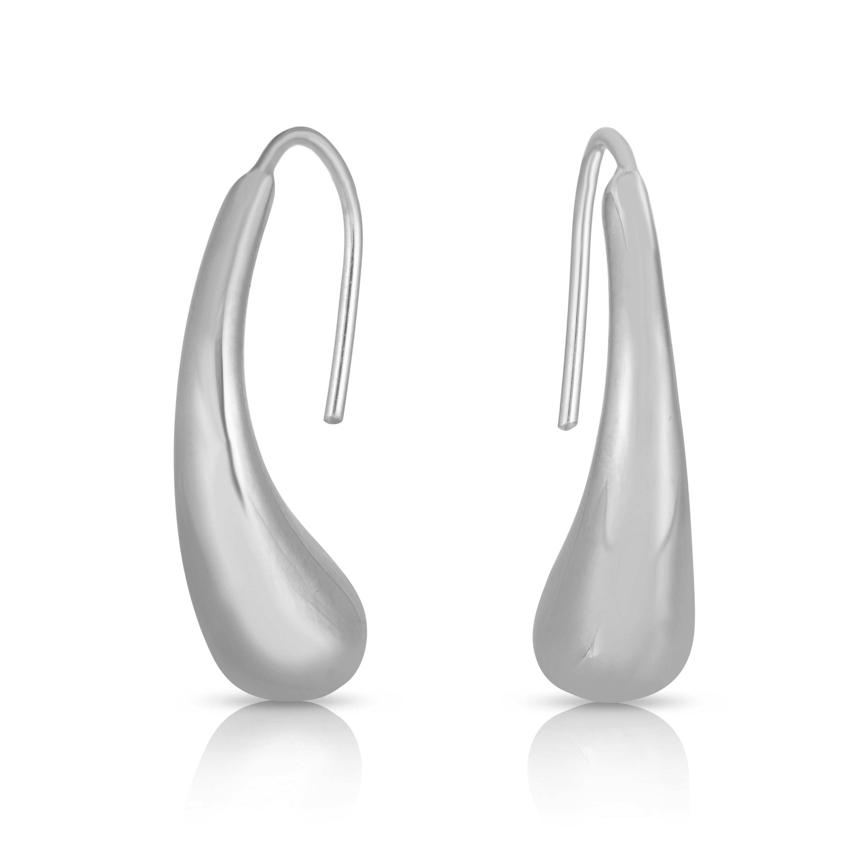 14K White Gold Polished Graduated Drop Earring