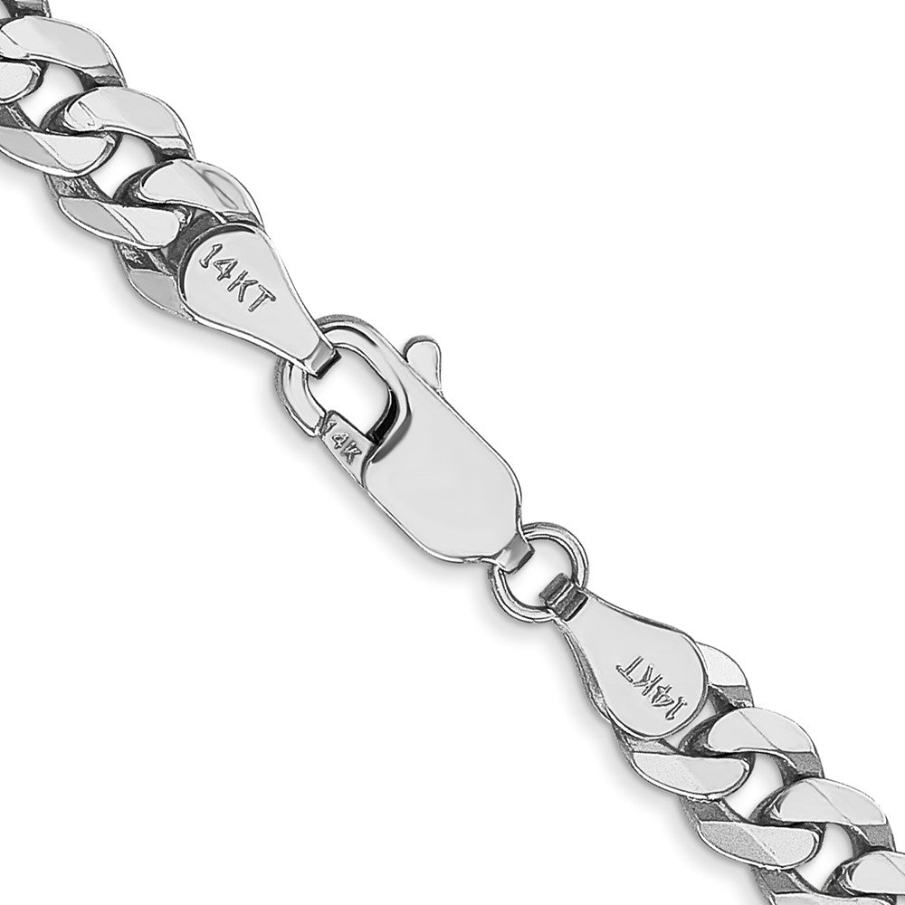 14K White Gold 20 inch 5.75mm Flat Beveled Curb with Lobster Clasp Chain