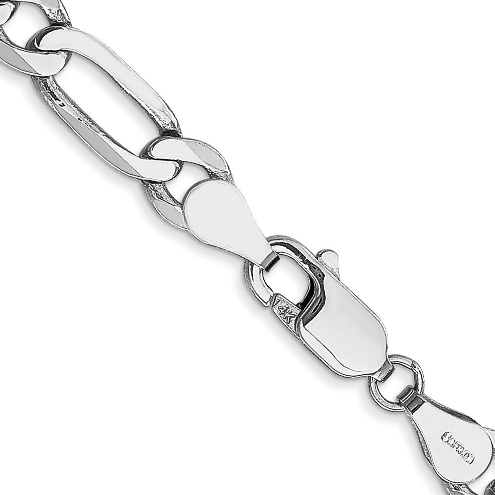 14K White Gold 20 inch 5.5mm Flat Figaro with Lobster Clasp Chain