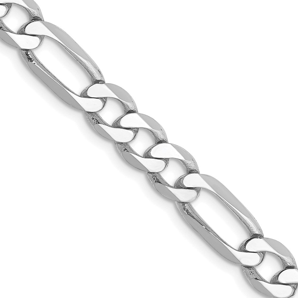 14K White Gold 20 inch 6mm Flat Figaro with Lobster Clasp Chain