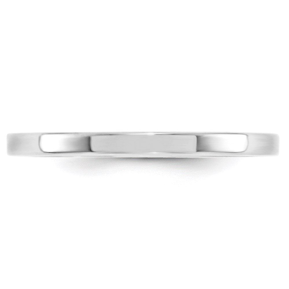 10k White Gold 2mm Standard Weight Flat Comfort Fit Wedding Band Size 10.5