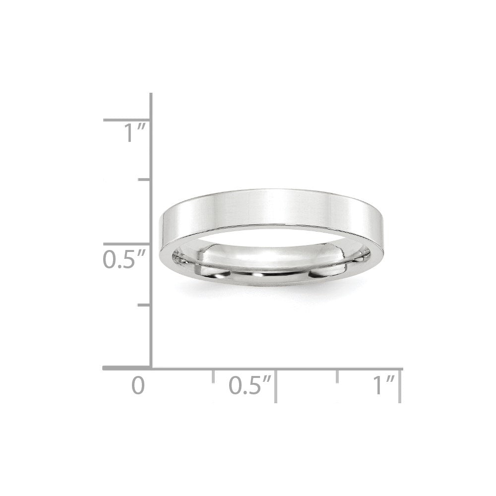 10k White Gold 4mm Standard Weight Flat Comfort Fit Wedding Band Size 12.5