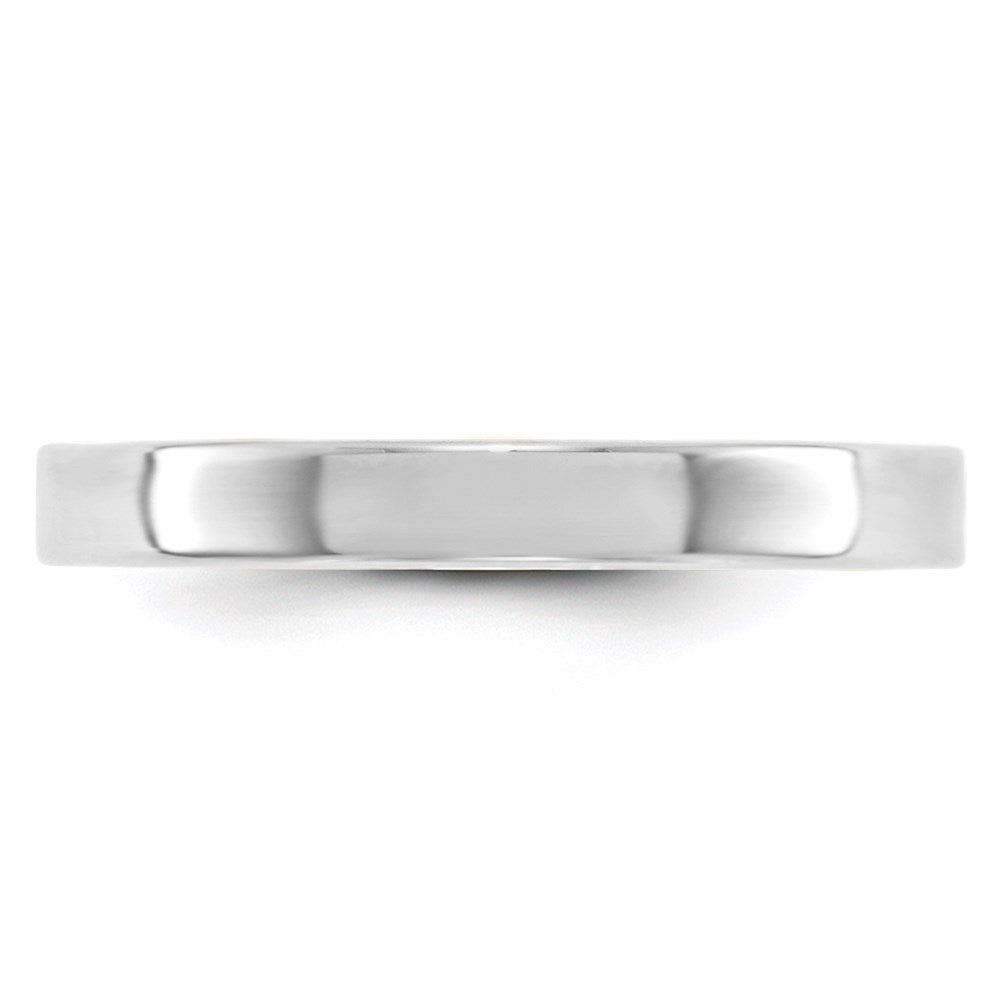 10k White Gold 3mm Lightweight Flat Wedding Band Size 10