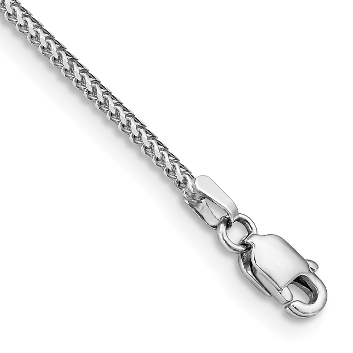 14K White Gold 7 inch 1mm Franco with Lobster Clasp Bracelet