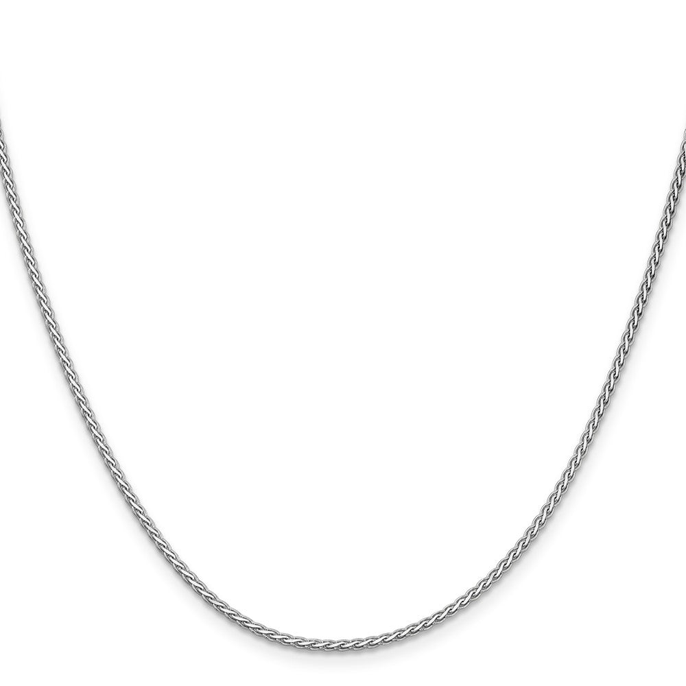 14K White Gold 24 inch 1.9mm Flat Wheat with Lobster Clasp Chain