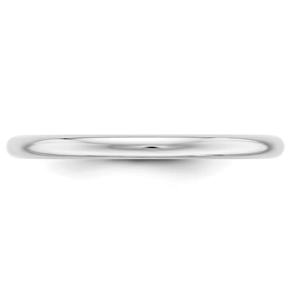 10k White Gold 2mm Half Round Wedding Band Size 6.5