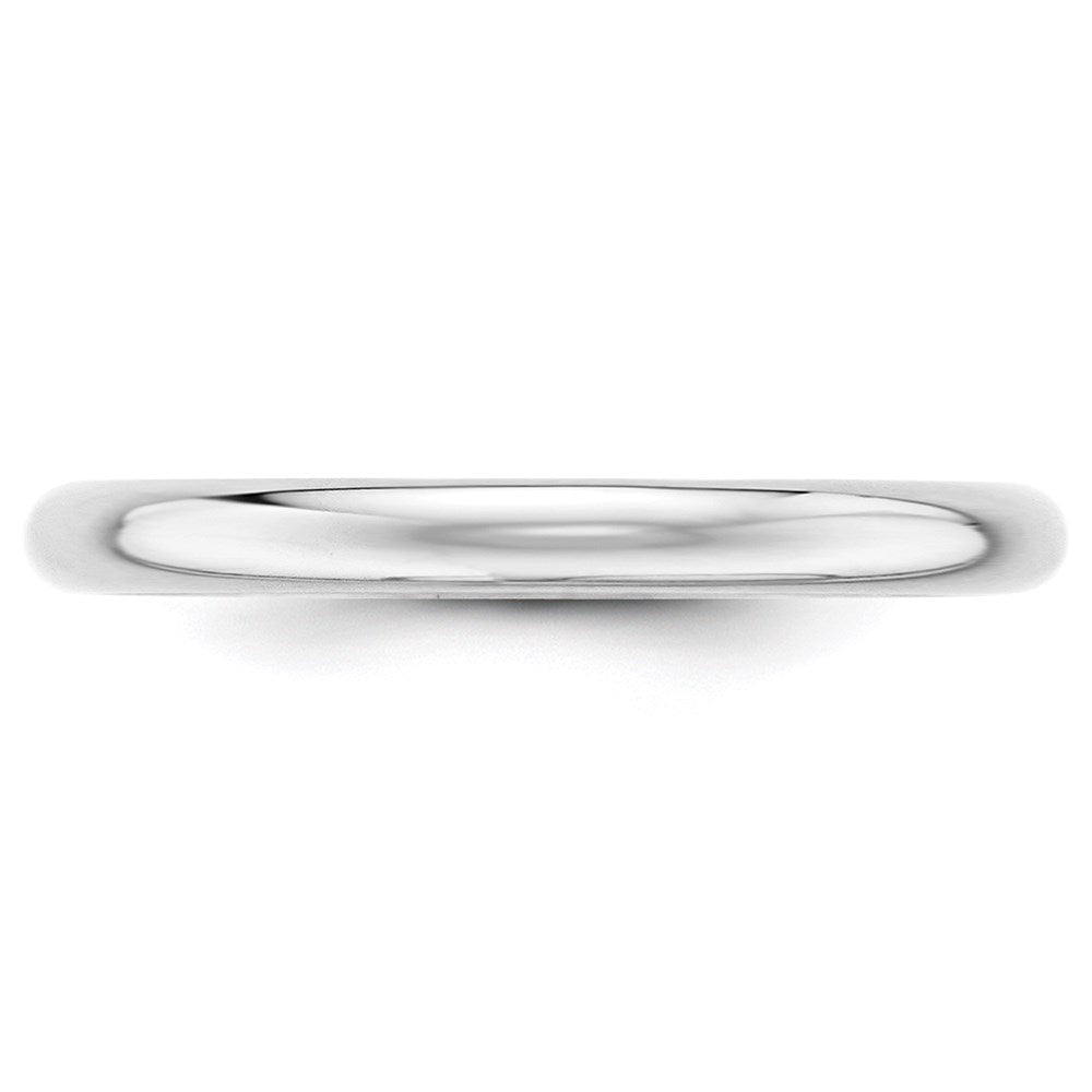 14k White Gold 2.5mm Half Round Wedding Band Size 13.5