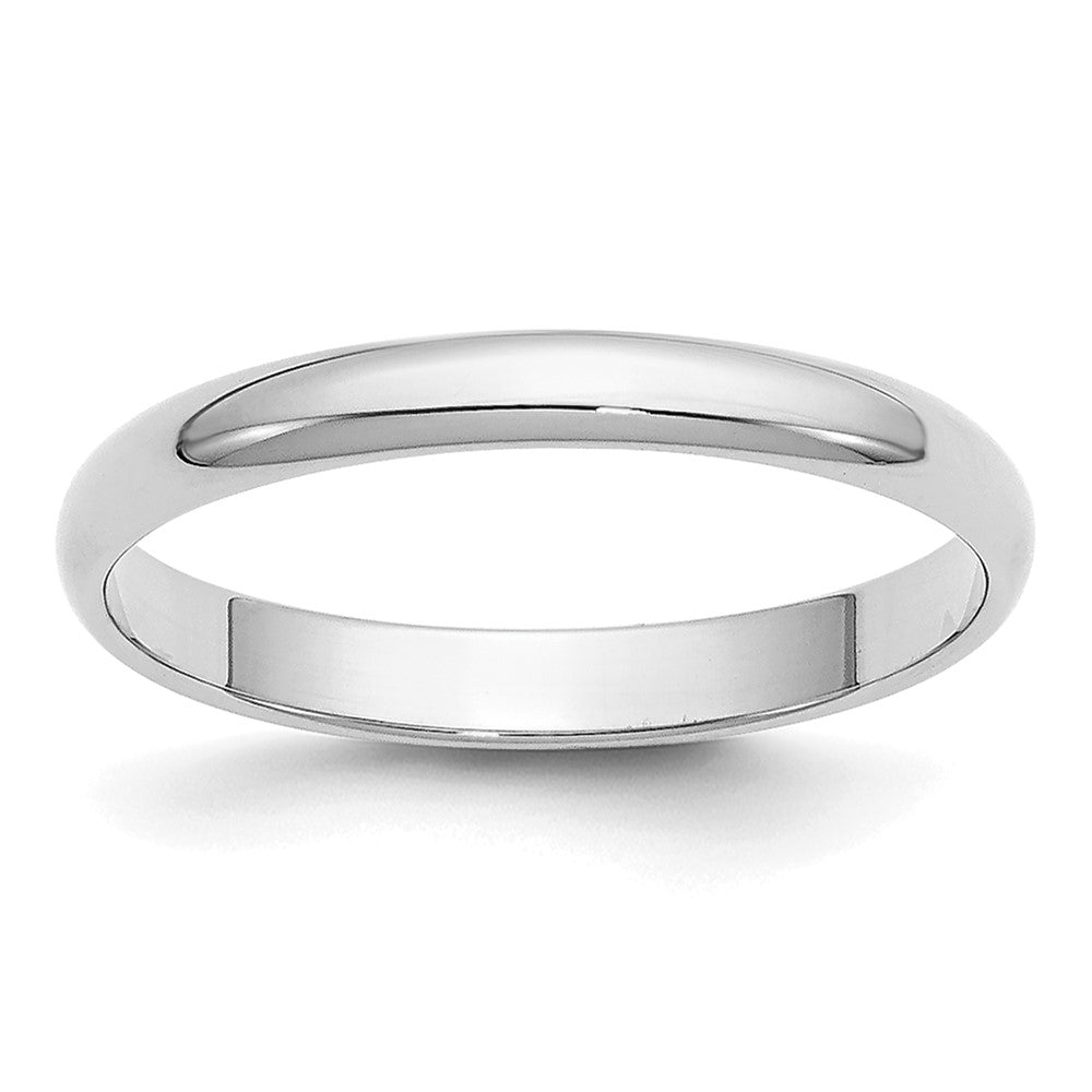 14k White Gold 2.5mm Half-Round Wedding Band Size 6.5