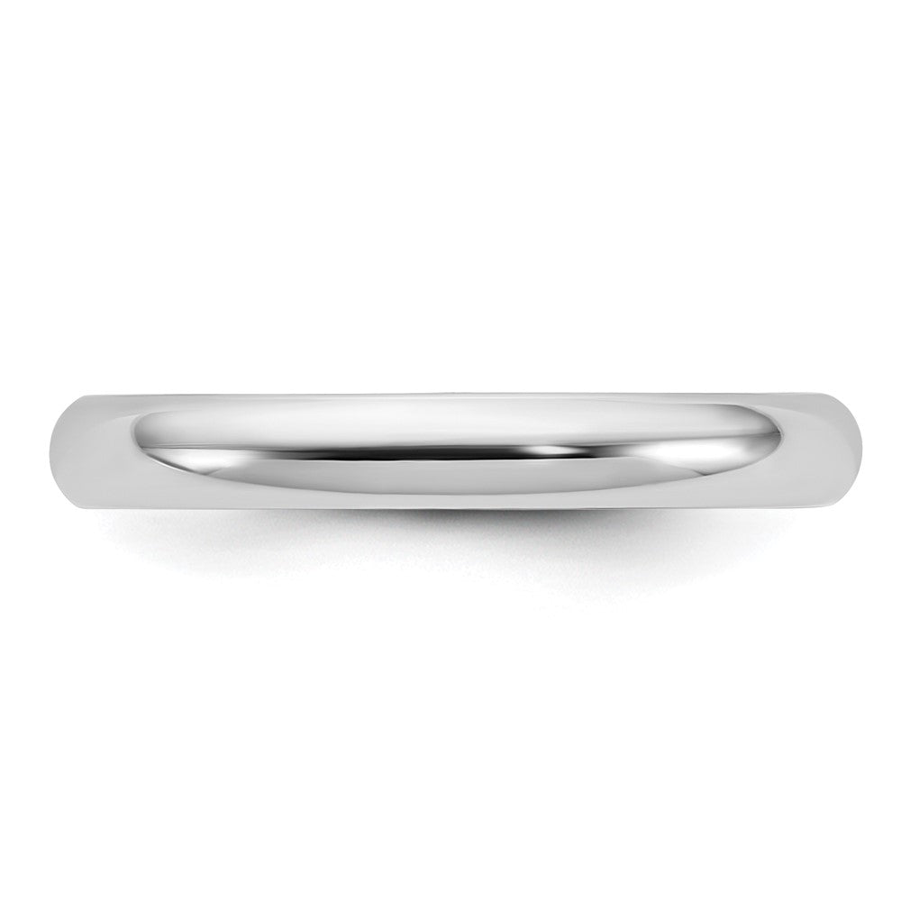 14k White Gold 3mm Half-Round Wedding Band Size 4