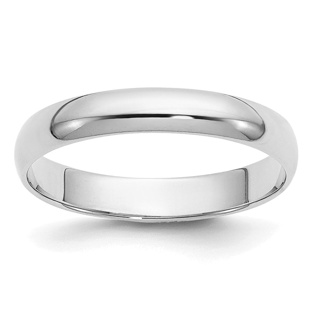 14k White Gold 3mm Half-Round Wedding Band Size 9.5