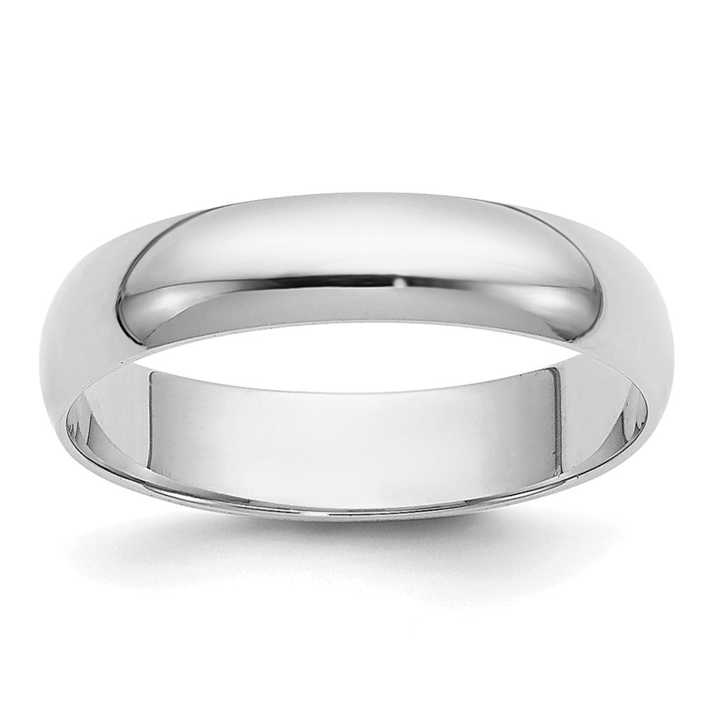 14k White Gold 4mm Half-Round Wedding Band Size 5