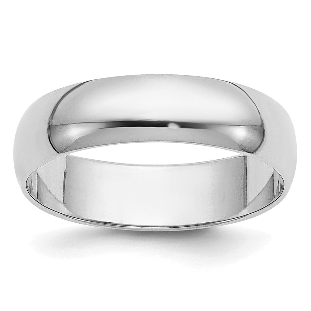 14k White Gold 5mm Half-Round Wedding Band Size 10.5