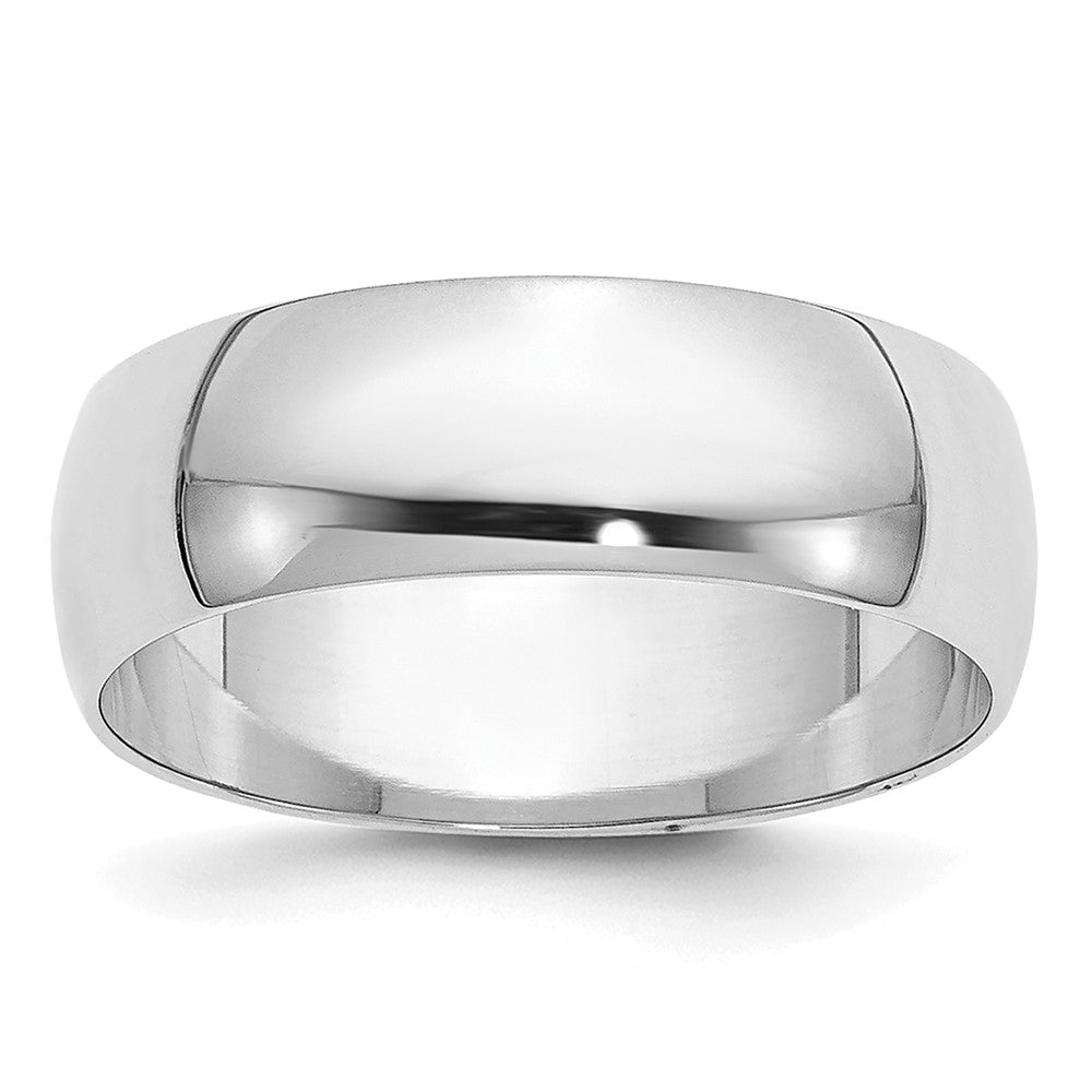 10k White Gold 6mm Half Round Wedding Band Size 5