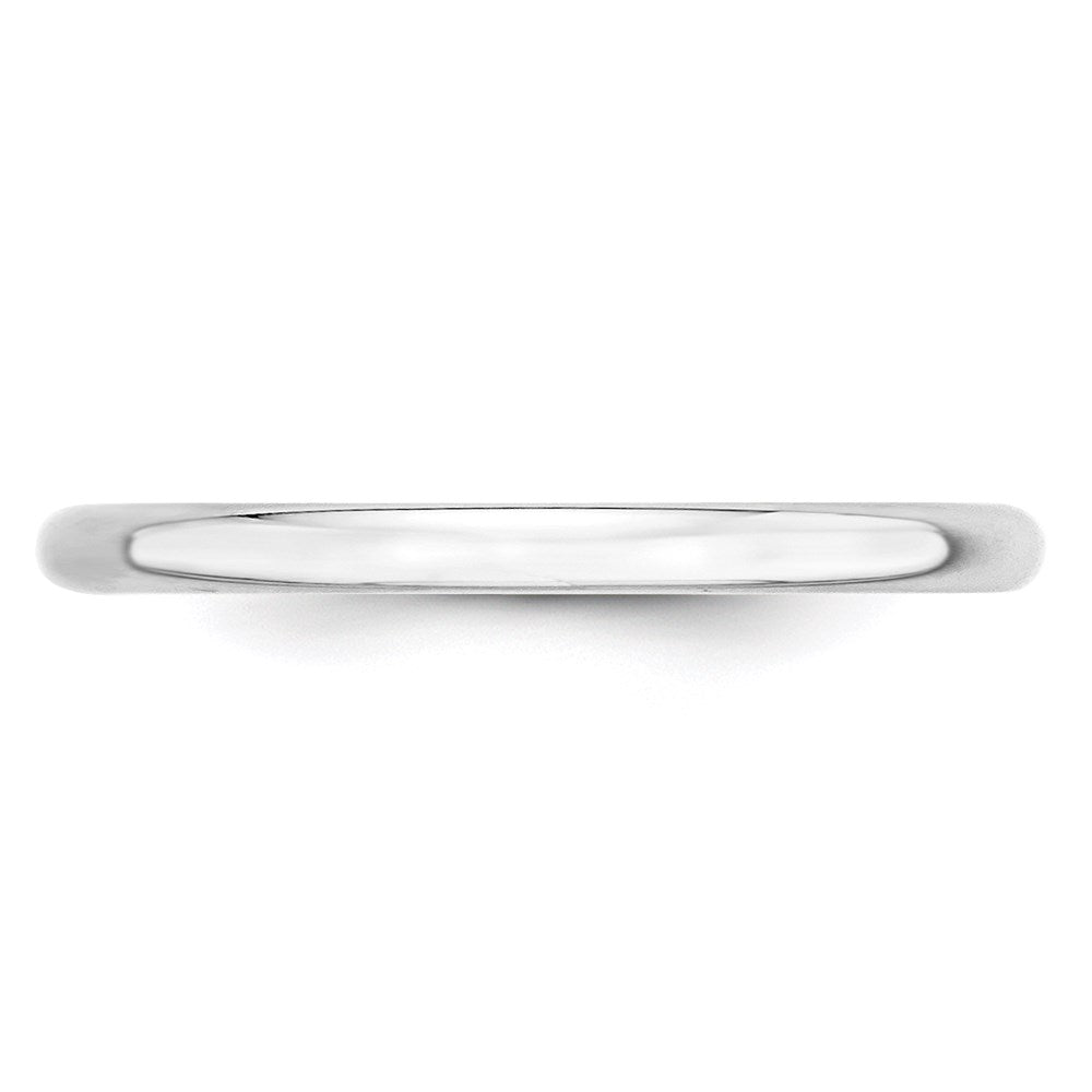 10k White Gold 2mm Lightweight Half Round Wedding Band Size 11.5