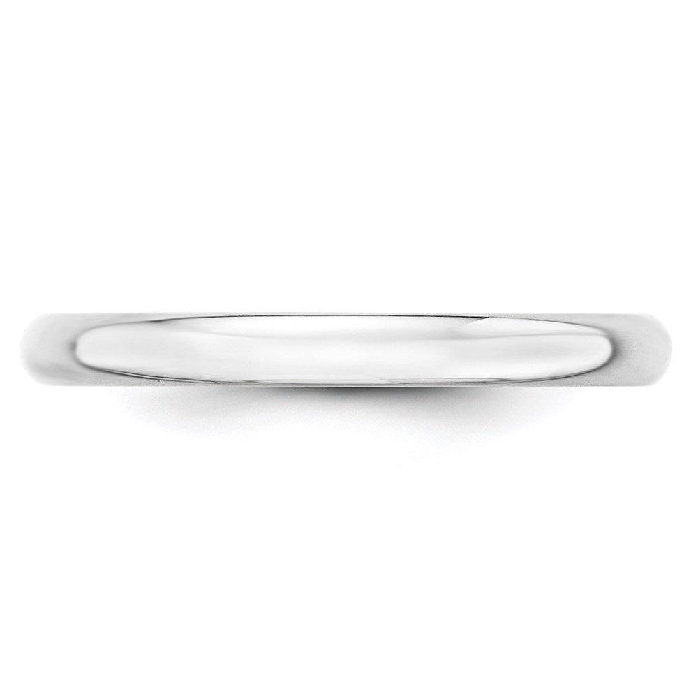 10k White Gold 2.5mm Lightweight Half Round Wedding Band Size 11.5