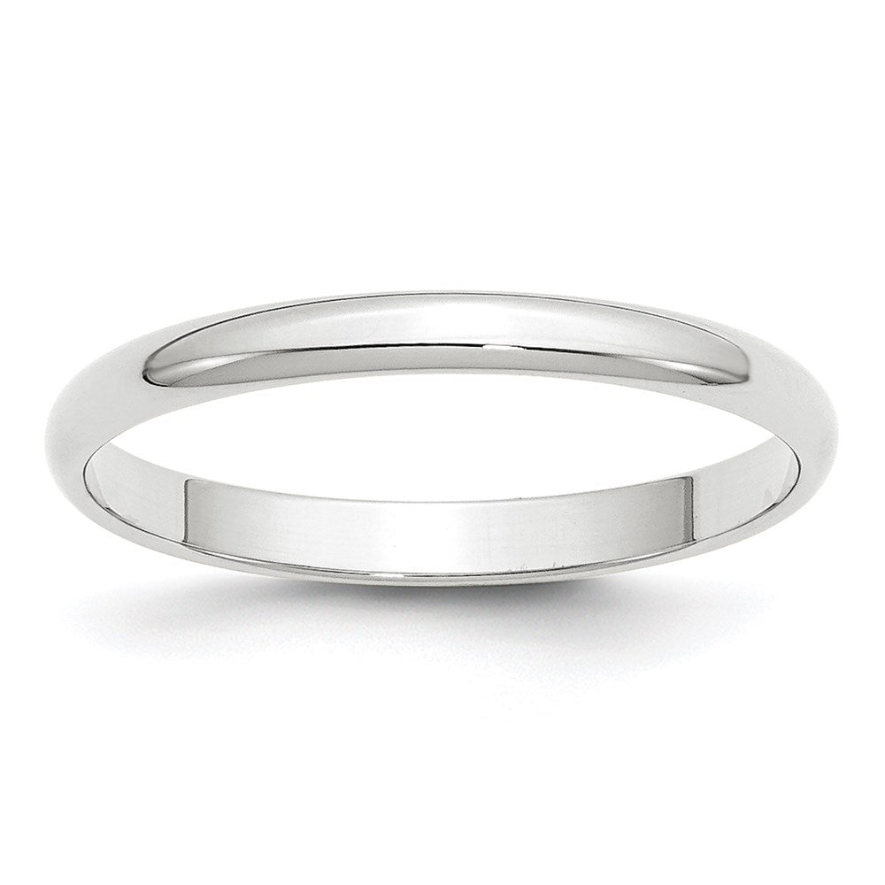 10k White Gold 2.5mm Lightweight Half Round Wedding Band Size 5