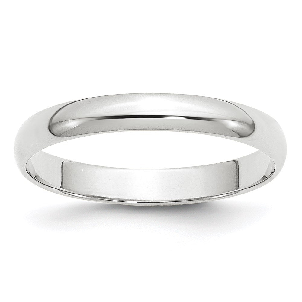 10k White Gold 3mm Lightweight Half Round Wedding Band Size 5.5