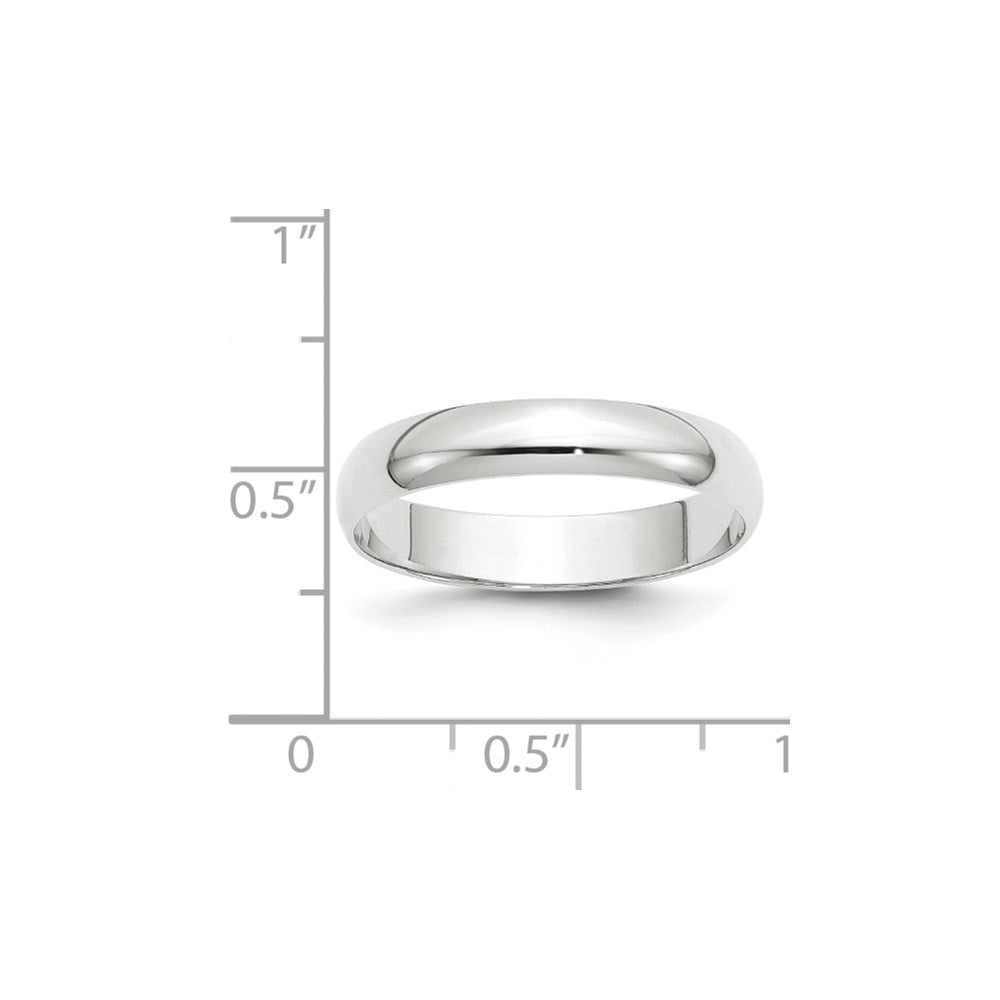 10k White Gold 4mm Lightweight Half Round Wedding Band Size 4.5