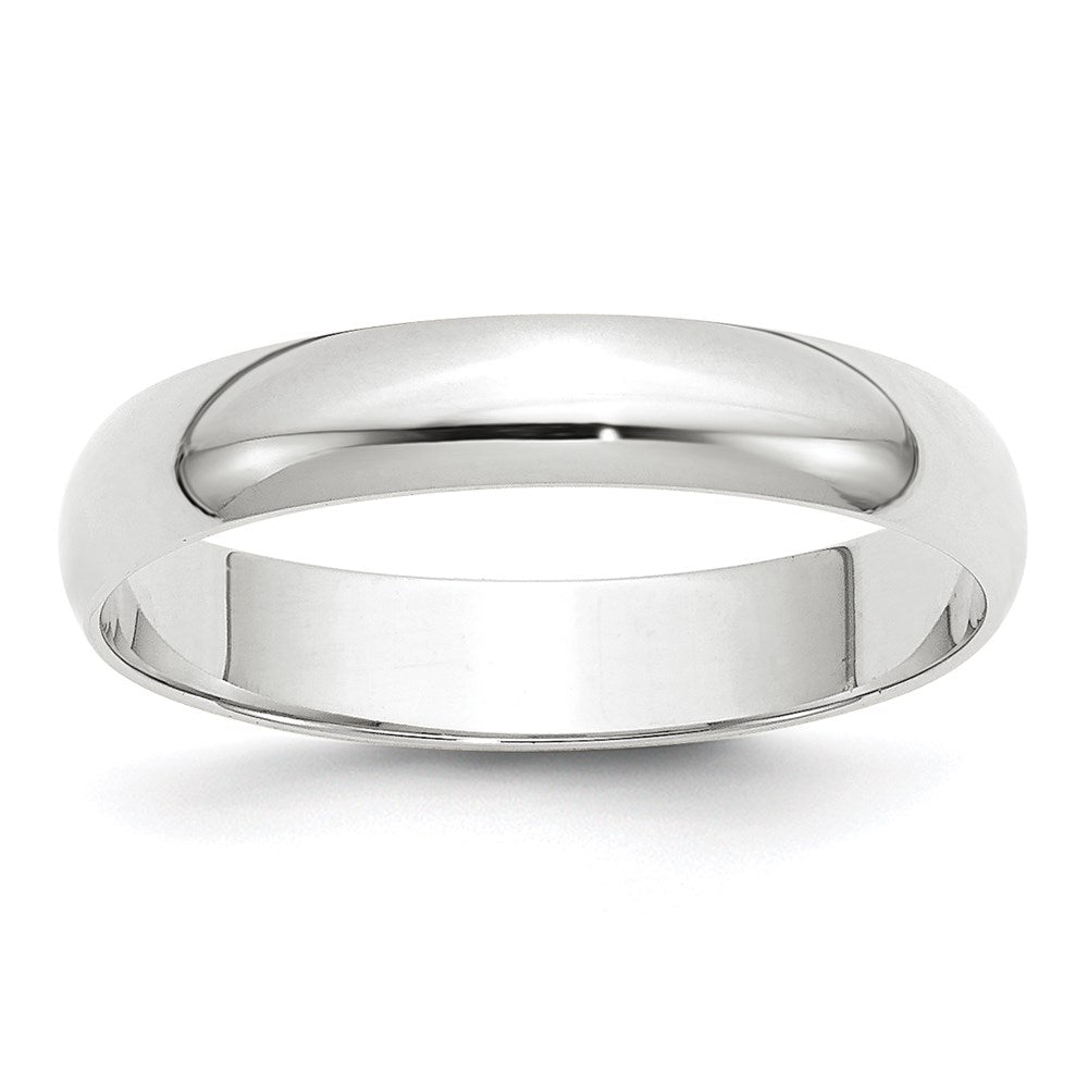 10k White Gold 4mm Lightweight Half Round Wedding Band Size 4.5