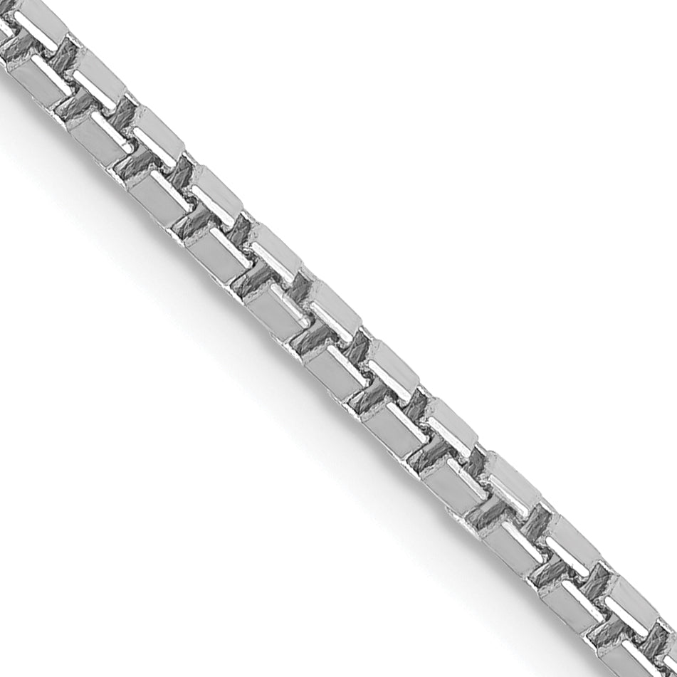 14K White Gold 30 inch 1.9mm Box with Lobster Clasp Chain