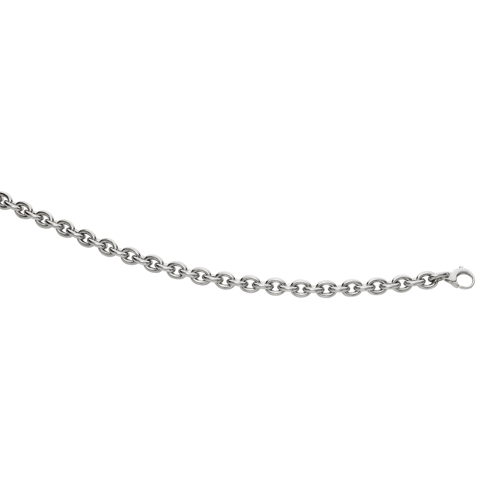 14K White Gold 7.5" Polished Oval Cable Link