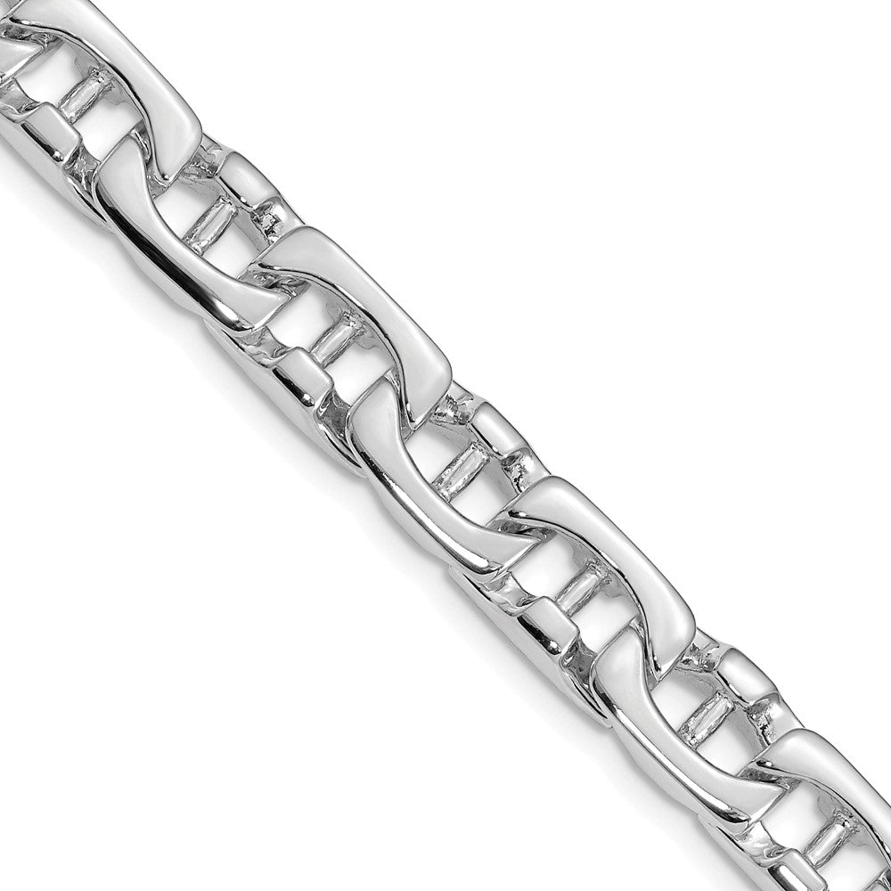 14K White Gold 9 inch 8.5mm Hand Polished Fancy Link with Fancy Lobster Clasp Bracelet