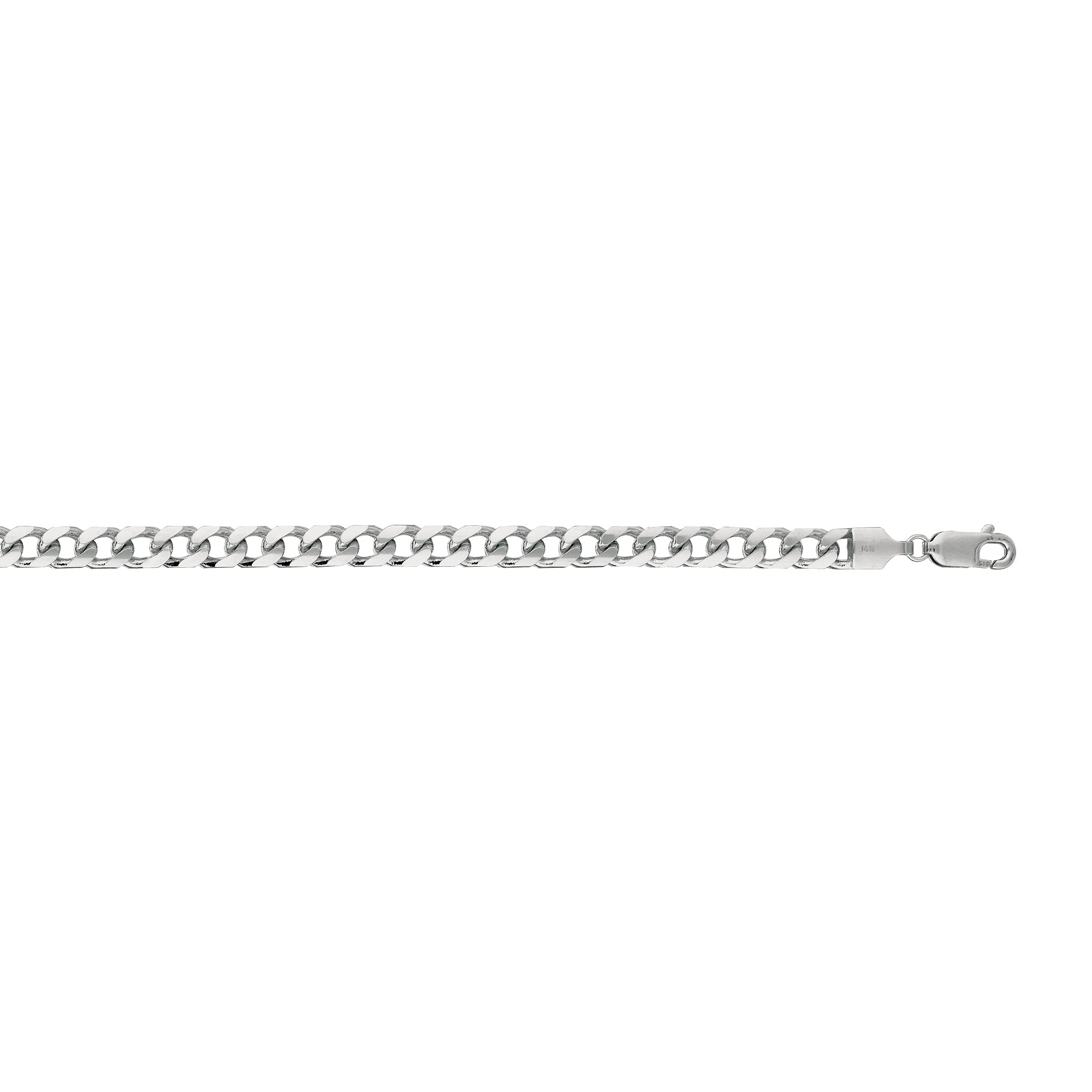 14K White Gold 5mm Miami Cuban 24" Chain with Lobster Lock