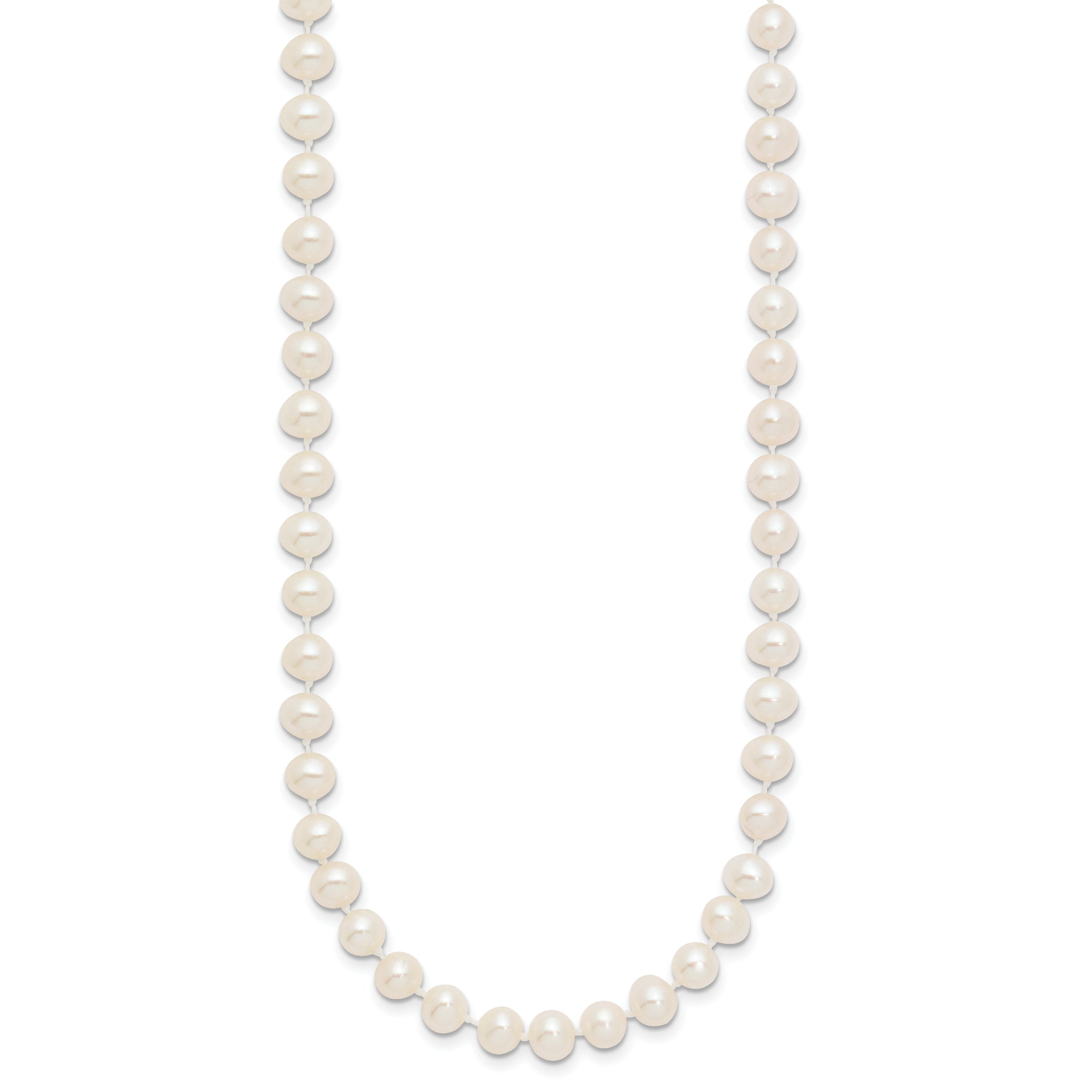 14k 5-6mm White Near Round Freshwater Cultured Pearl Necklace