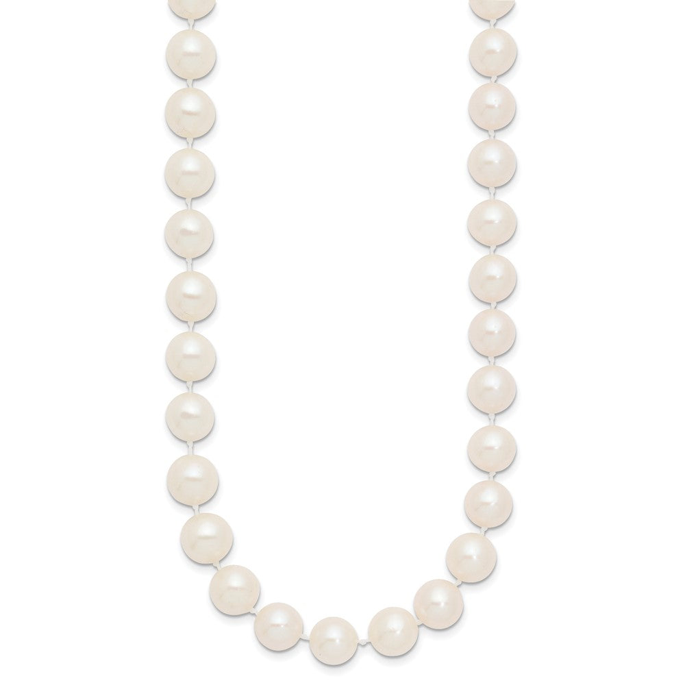 14k 9-10mm White Near Round Freshwater Cultured Pearl Necklace