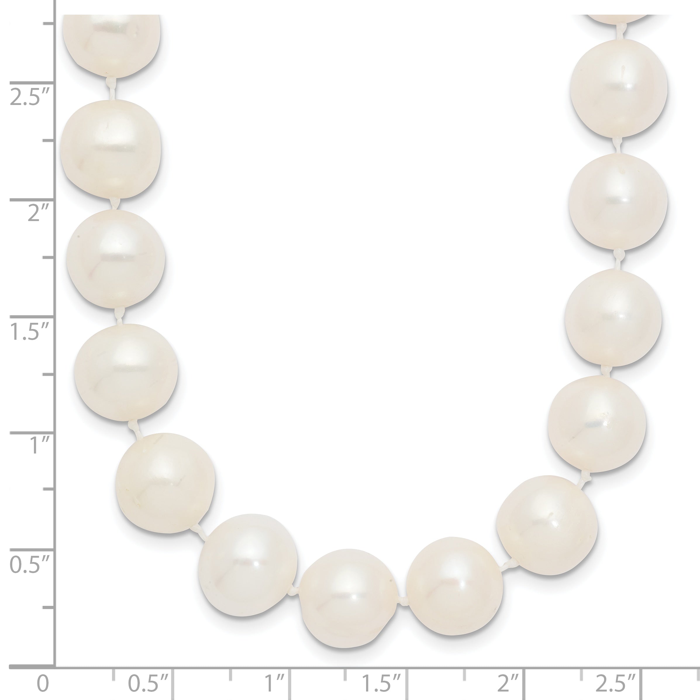 14k 10-11mm White Near Round Freshwater Cultured Pearl Necklace