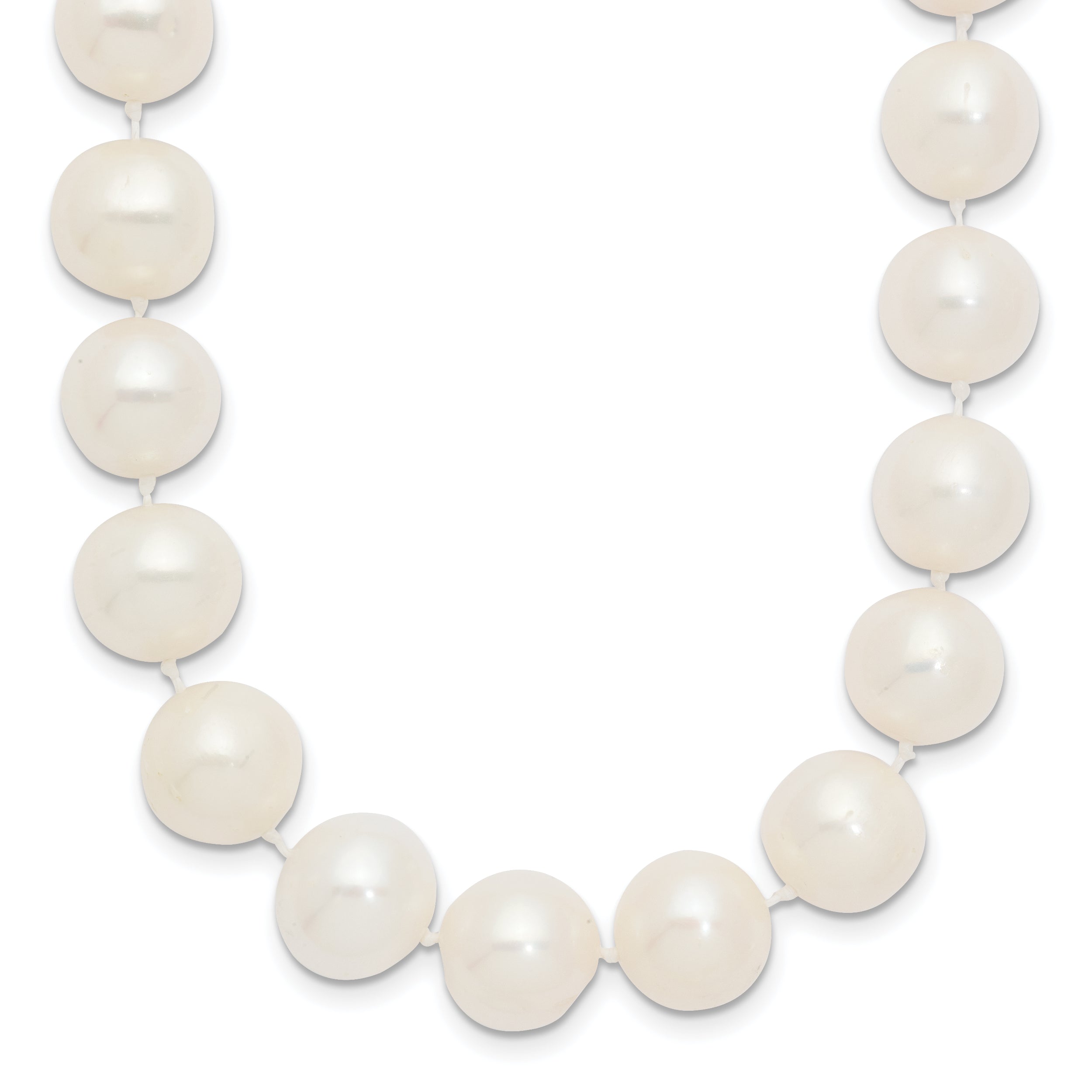 14k 10-11mm White Near Round Freshwater Cultured Pearl Necklace