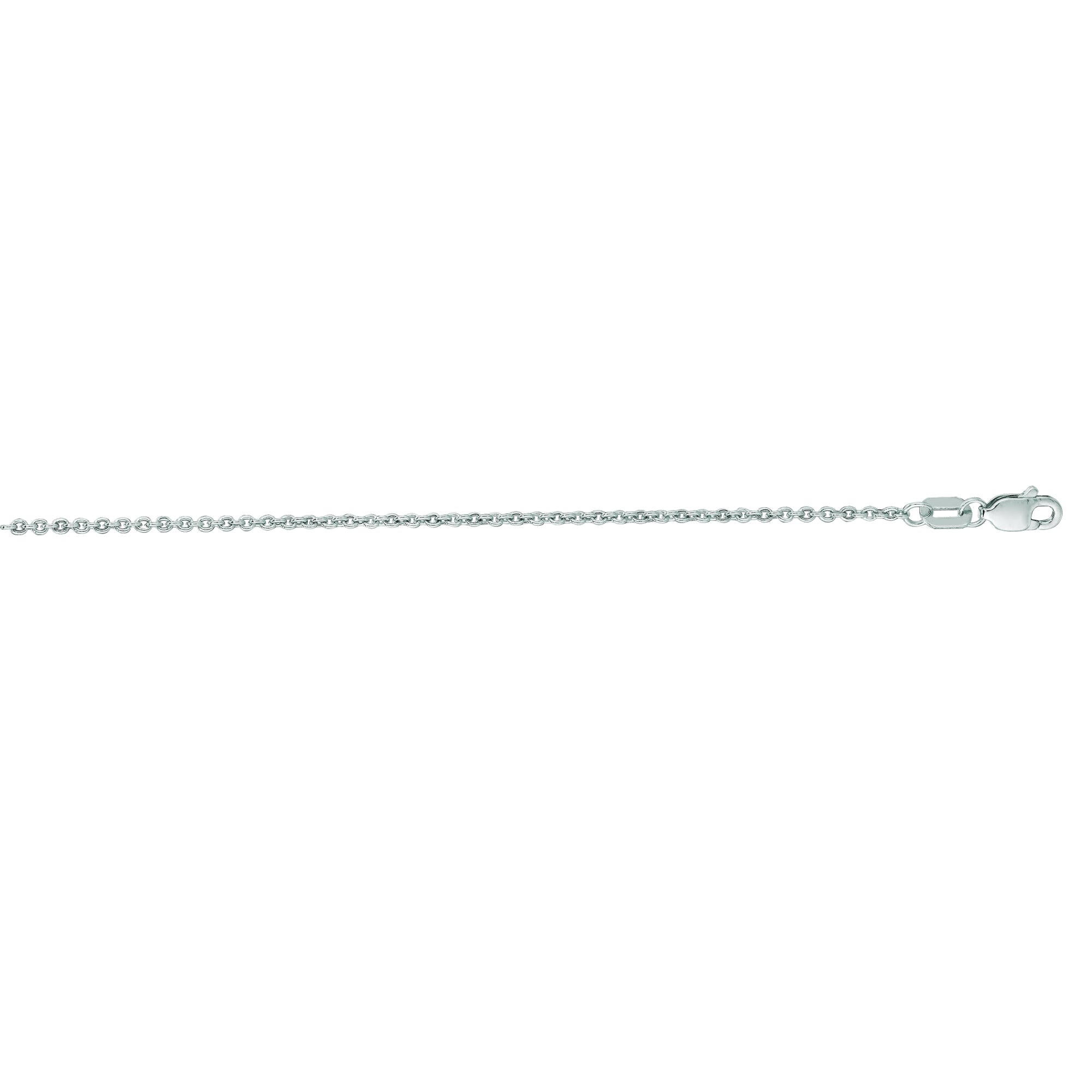 14K White Gold 1.5mm Lite Forsantina 20" Chain with Lobster Lock
