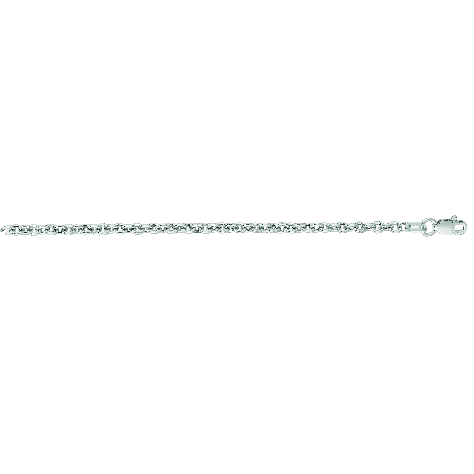 14K White Gold 2.9mm Lite Forsantina 24" Chain with Lobster Lock