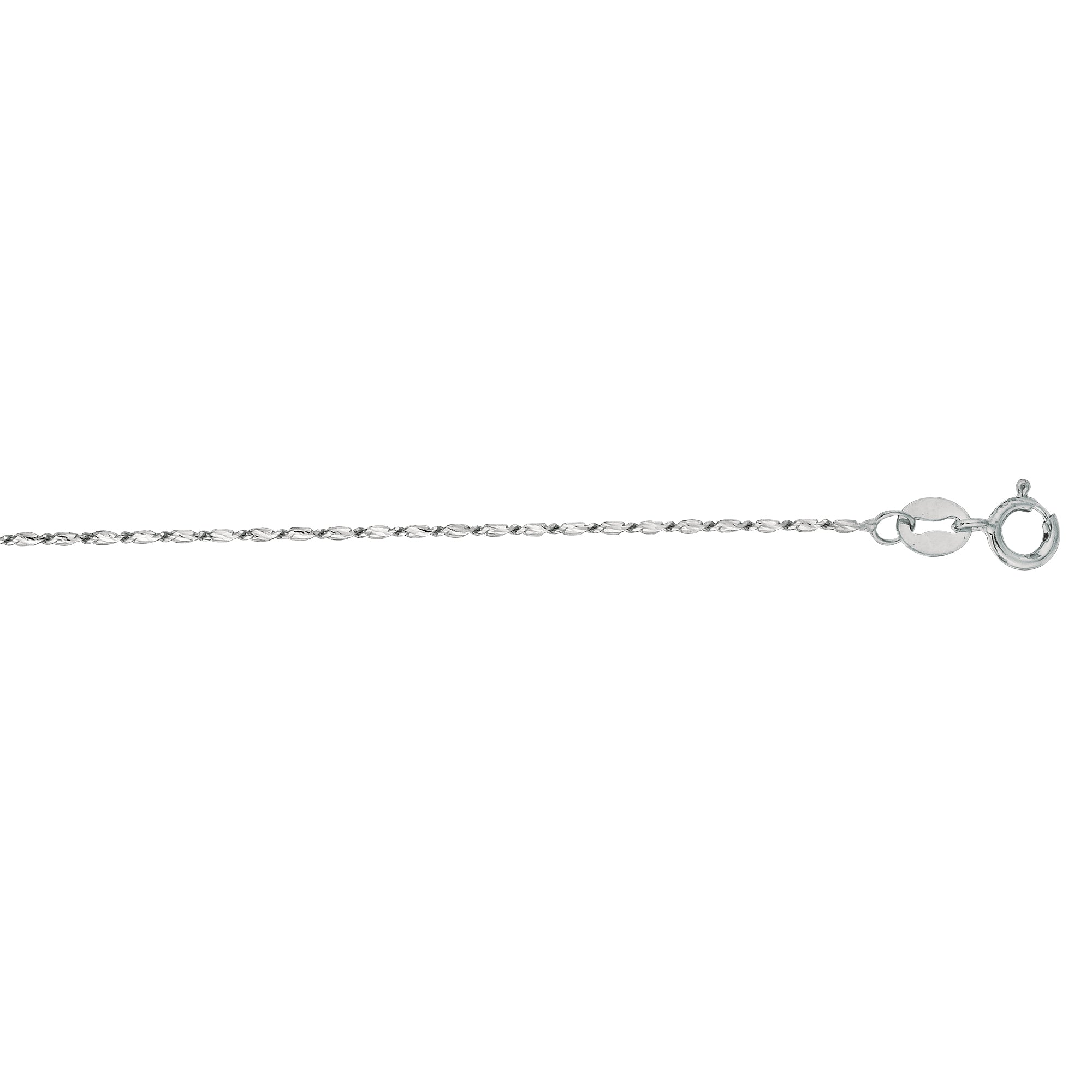 14K White Gold 0.8mm Lumina 20" Chain with Spring Ring