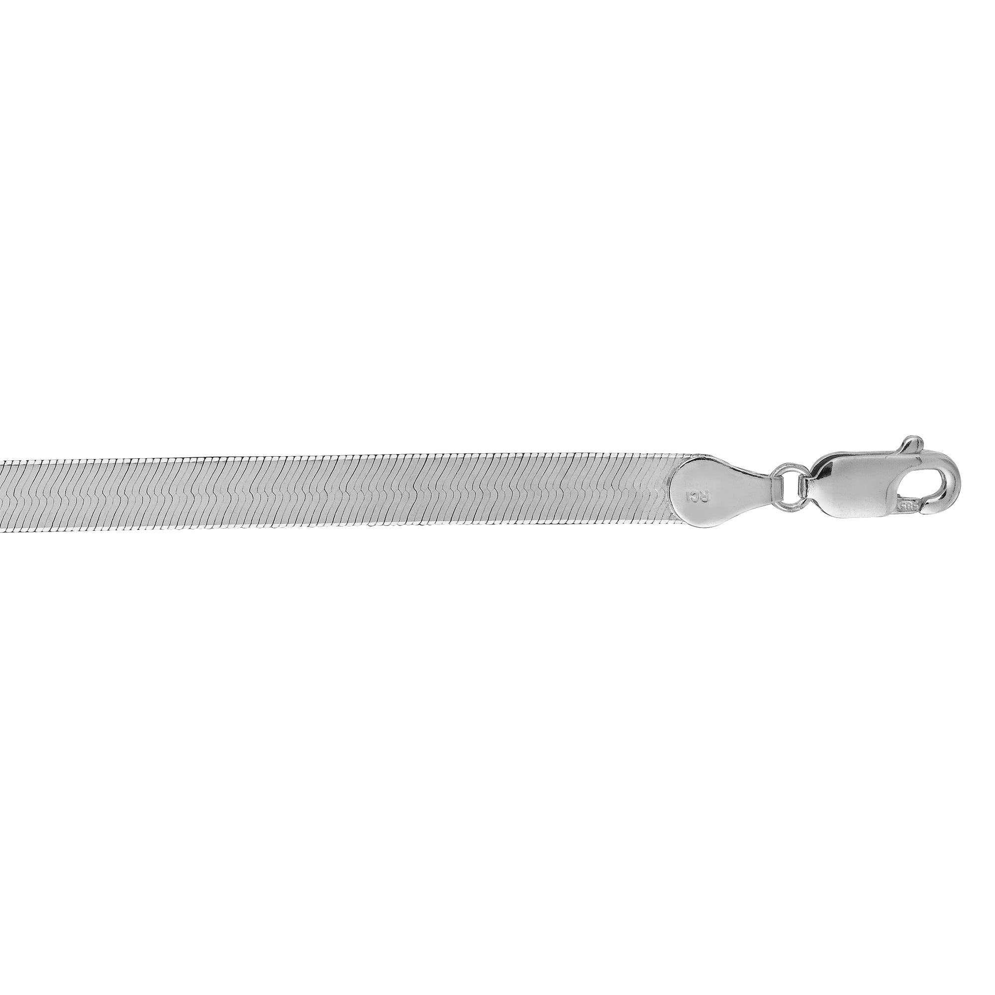 14K White Gold 18"  4.6mm Imperial Herringbone Chain with Lobster Clasp