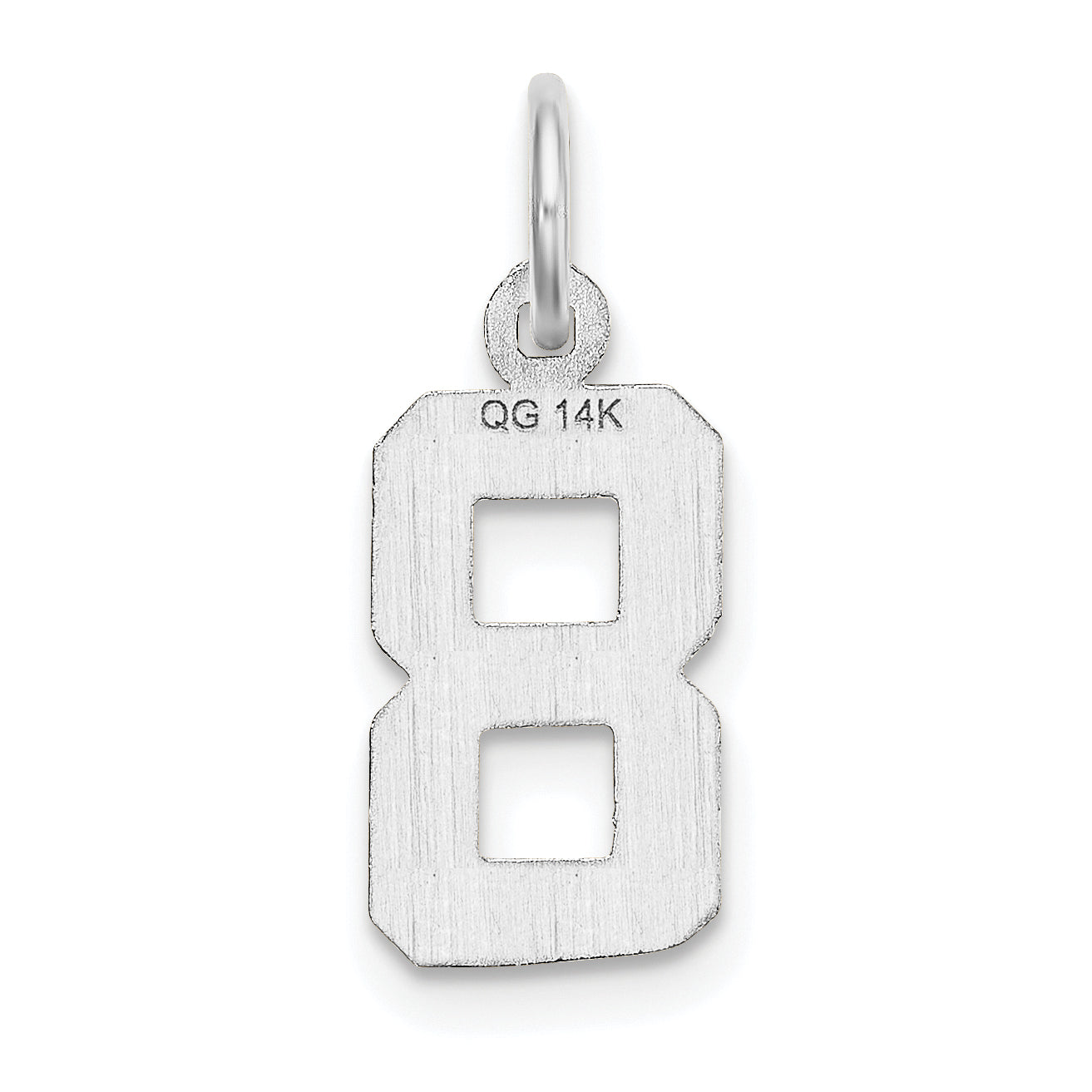 14kw Casted Small Diamond Cut Number 8 Charm WSN08